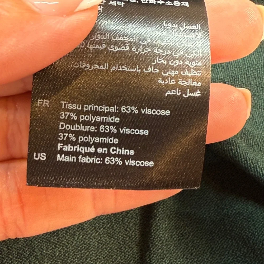 Sandro Paris Dark Green Slip‎ Dress Women's Size Small/Medium? Use Measurements - Picture 6 of 10